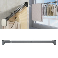 Convenient Extendable Curtain Rod Retractable Clothes Drying Rod Customizable Metal Shower Curtain Rods for Bathroom