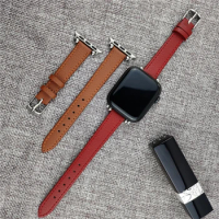 Leather bands for apple watch se strap 40mm 38mm women girls slim thin band for iwatch 7 6 5 3 44mm 42mm leather Wristband belt