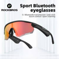 ROCKBROS Polarized Photochromic Cycling Glasses Wireless Bluetooth Sunglasses MP3 Outdoor Sports UV400 Goggles Cycling Eyewear