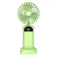 Handheld Mini Fan Personal Folding Small Fan USB 5 Speed Cute Design Powerful Eyelash Fan LED Display Lightweight Makeup Fan For