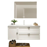 Bathroom cabinet, ceramic integrated basin, bathroom sink, solid wood sink cabinet, combination bathroom mirror cabinet