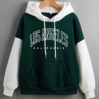HOODIE REGLAN MIX KOMBINASI 2 WARNA BIGSIZE JAKET JUMPER LOS ANGELES STREET WEAR KOREAN HARAJUKU UN