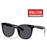 【RayBan 雷朋】亞洲版 時尚大鏡面太陽眼鏡 舒適加高鼻翼 RB4379D 601/87 黑框抗UV深灰鏡片 公司貨