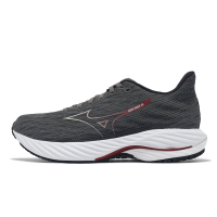 Mizuno 慢跑鞋 Wave Rider 28 男鞋 灰 紅 波浪片 避震 支撐 運動鞋 美津濃 J1GC2403-05