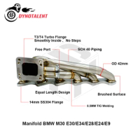 DYN RACING 42OD 3mm Thick Steam Pipe T3/T4 Turbo Manifold For M30 T4 E30/E32/E34/E28/E24/E23/E9