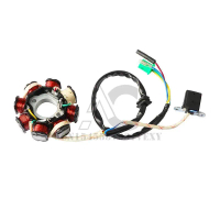 มอเตอร์ไซค์ 8 ขั้นตอน Coil แม่เหล็ก Alternator Stator สำหรับ GY6 125cc และ 150cc 152QMI 157QMJ จีนสก