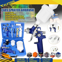 HVLP Spray Gun with 1.4mm Nozzles Needle Cap Automotive Air Paint Sprayer Gun Kit Car Primer Furnitu