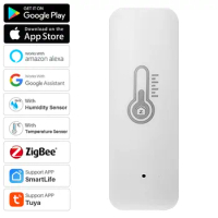 Tuya Smart WiFi Zigbee Temperature Humidity Sensor Indoor Thermometer Hygrometer Smart Life Support Alexa Google Assistant