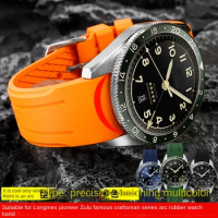 Suitable for Longines Longines Pioneer Zulu Series L3.812 Craftsman L2L4 Waterproof Sports Comfortable Rubber Watch Band 20 22mm