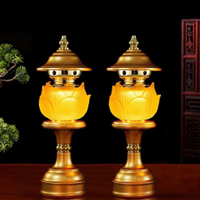 工廠直銷 【附發票】 免運 佛具 供燈 佛燈 蓮花燈 佛前供燈 蓮花燈插電琉璃佛燈合金琉璃蓮花燈佛燈大全最新款仙專用燈特惠/開立發票 全館八折 售後保障 s1217