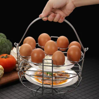 3-Layer Stainless Steel Egg Food Steamer Rack for Instant Pot Pressure Cooker Stackable Steaming RackTray Kitchen Accessories