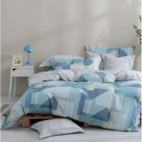 【MONTAGUT 夢特嬌】200織紗精梳棉兩用被床包組(雙人)解構藍調