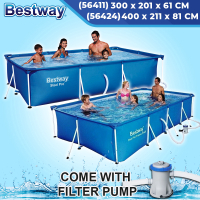 BESTWAY 3.0/4.0M Steel Pro Regular Splash Frame Swimming Pool Set  Water Pool / Swimming Pool With F