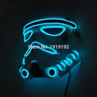 Moive of Hot mask EL Flashing mask By DC-3v Sound Active Driver EL wire Rope tube party EL masks Halloween for costume