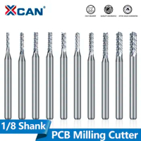XCAN 1pc CNC Router Bit 1/8 Shank PCB Milling Cutter Carbide End Mill for Woodworking Diameter 0.5-3.175mm