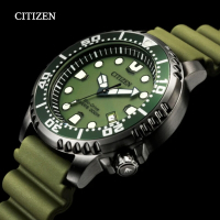 CITIZEN 星辰 PROMASTER 光動能 防水200米潛水錶-44mm BN0157-11X 綠色