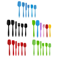 6 Pcs Silicone Cake Cream Spatulas Heat Resistant Mixing Butter Scraper with Oil Brush for Cooking Stirring Baking