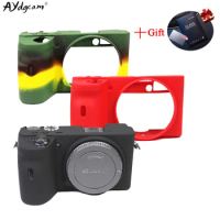 Soft A6600 Camera Cover Rubber Silicone Case Soft Bag for Sony A6600 ICLE-6600 protector Skin cover pouch + Tempred Glass Gift