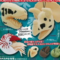 Japan Ikimon Gashapon Capsule Toy Fossil Plush Pendants Backpack Pendant Nautilus Dinosaur