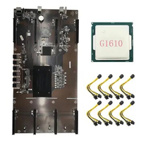 ETH80 B75 BTC Mining Motherboard+8X6PIN to Dual 8Pin Cable+G1610 CPU 8XPCIE 16X LGA1155 Support 1660 2070 3090 RX580 GPU