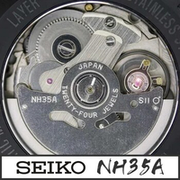 Original SEIKO SII NH35A/NH35 Automatic Mechanical Movement 3 O' clock White Datewheel Japan 4R35 Movt 24 Jewels Self-Winding