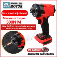Brushless Cordless Electric Wrench Car Truck Repair Screwdriver Impact Drill Power Tools for Makita 18V Battery