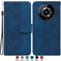 Realme11Pro Etui for Realme 11 Pro+ Plus Case Leather Cover Realme 11 5G Realme11 Geometric Textile Wallet Leather Phone Cases