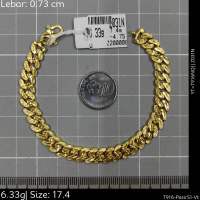 Emas 916,Rantai Tangan Pasirs1 Vt Crki Yx 0.73cm Design:6290<Z031N>T916M(YT)-Size: 17.4cm