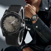 Military Mens Watch Top Brand Army Green Sports Analog Quartz Wristwatch Nylon Band Fashion Casual Men's Clock relogio masculino