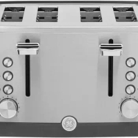 Stainless Steel Toaster 4 Slice Extra Wide Slots for Toasting Bagels Breads Waffles &amp; More Countertop Kitchen Essentials 1500 W