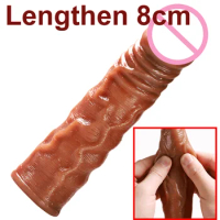 Men Penis Extender Sleeve 6Realistic Comdom Delay Ejaculation Penis Sleeve Dick Male Dildo Sex Toys for Men Adult Erotic Goods