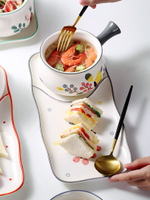 碗碟套裝陶瓷家用餐具創意日式個性可愛早餐北歐手柄泡面湯碗盤子