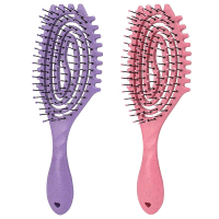 Curl Defining Brush Vented Detangling Wet Hair Brush Hollow Bouncing Comb for All Hair Types Wet & D