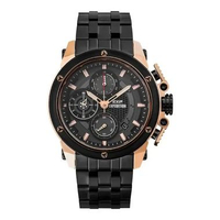 Expedition Chronograph E 6748 MC Jam Tangan Pria Black Dial Stainless Steel Strap 46mm Quartz 5 ATM 