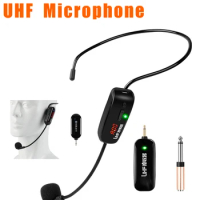UHF/FM Wireless Headset Microphone Headset Mic System Headset and Handheld 2 in 1 for Voice Amplifier,Stage Speakers,Teachers
