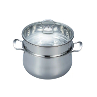 【SILWA 西華】304福氣雙耳雙層蒸煮鍋24cm 附蓋 Q-066(6L)