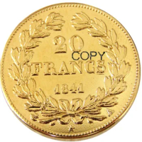 France 20 France 1841A Gold Plated Copy Decorative Coin