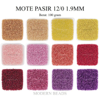 [100 GRAM] Mote Pasir / Payet Manik Pasir  Warna-Warni 12/0 1.9mm Semi Jepang Kuning Emas Muda Terra