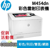 【點數最高3000回饋】 【請參考 M455dn】[三年保固]HP Color LaserJet Pro M454dn 彩色雷射印表機 (W1Y44A)  限時促銷