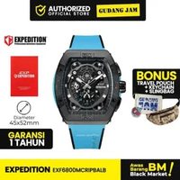 Jam Tangan Pria Analog Expedition E 6800 MCR Rubber Strap Series Blue Black