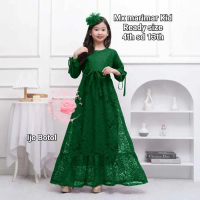 Gamis anak  brukat fashion muslim polos perempuan maxi anak kekinian lebaran marimar Dress Gaun Panj