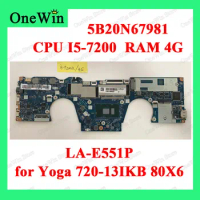 5B20N67981 for ideapad Yoga 720-13IKB 80X6 Lenovo 100% Test Laptop Integrated Motherboards CIZY3 LA-E551P Rev 2.0 CPU I5-7200 4G