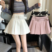 2024 Summer Sexy A-line Skort Pleated Mini Short Skirt y2k korean harajuku Kawaii Skirts
