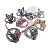 ring hp motif gliter kupu-kupu stand hp penyanggah hp ring stand handphone phone grib hitam