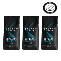 【PARANA 義大利金牌咖啡】低因濃縮咖啡豆1公斤x3袋(2024新鮮進口、義大利國家認證)