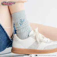 【FOOTER除臭襪】飛天小女警-針織堆堆襪-泡泡款-(PPG05-灰藍)