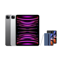 【Apple】2022 iPad Pro 12.9吋/WiFi/256G(A03觸控筆+智慧筆槽皮套組)
