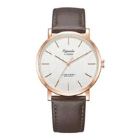 Jam Tangan AC Classic Steel Pria 8698 Leather / Kulit Original Garansi Resmi ROSEGOLD WHITE