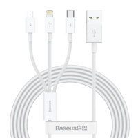 【BASEUS】倍思 3.5A USB-A to Micro+Lightning+Type-C優勝系列150公分充電線(一拖三/三合一)