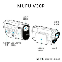 強強滾生活 贈64GB記憶卡 MUFU 前後雙錄機車行車記錄器V30P好神機(贈64GB記憶卡 機車行車紀錄器)